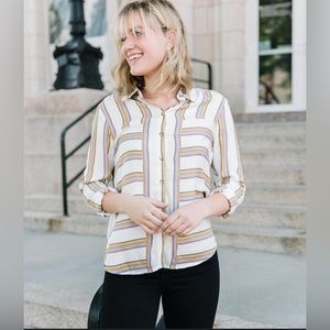 Striped Blouse - Ivory Blush